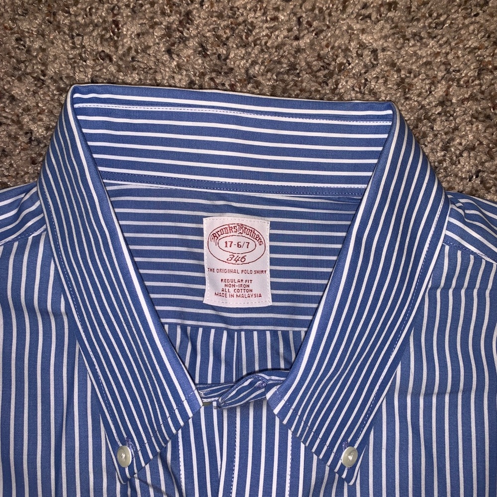 Brooks Brothers Mens Blue Stripped Dress Shirt NWT
